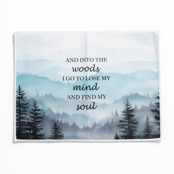Other - Into The Woods I Go John Muir Quote Kitchen Towel Mountain Forest Microfiber